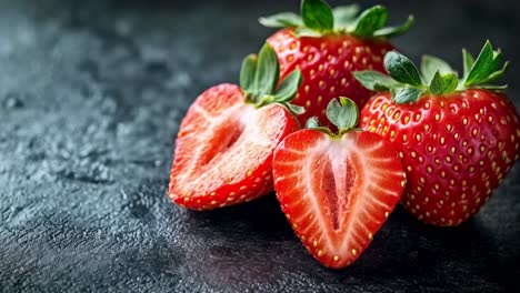 fresh strawberries on a dark background