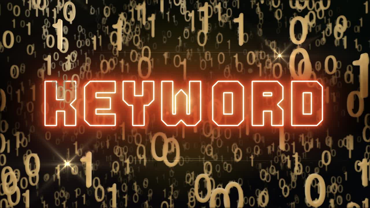concepto de palabra clave dorada con código digital