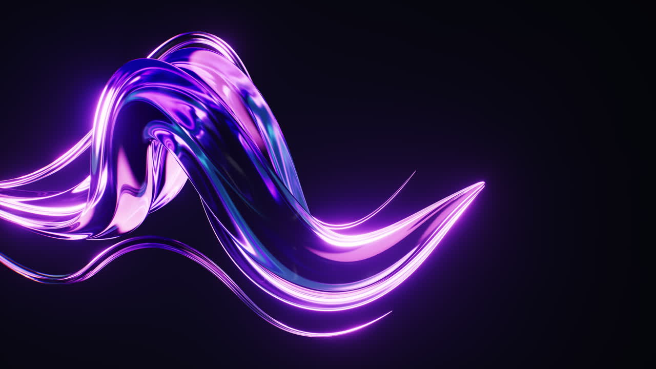 Flydende gennemsigtige neonkurvelinjer baggrund, 3D-gengivelse