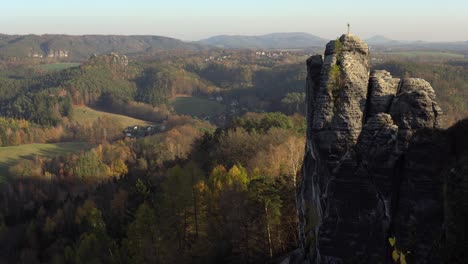 famous formation of typical sandstone mountains in saxon switzerland