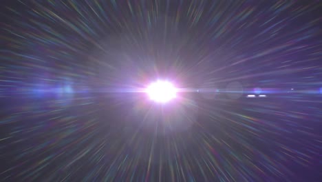 digital animation of spot of light and lens flare against blue background