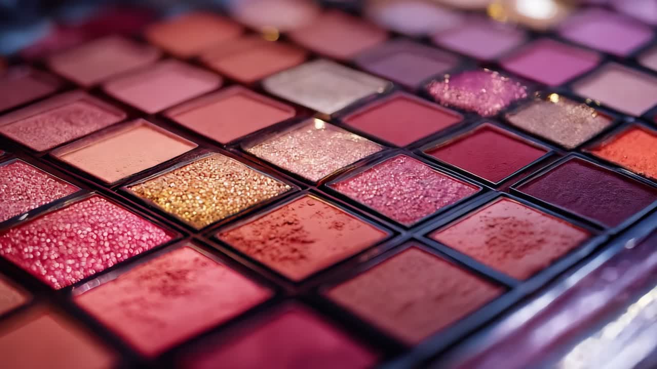Close up of a multicolored eyeshadow palette
