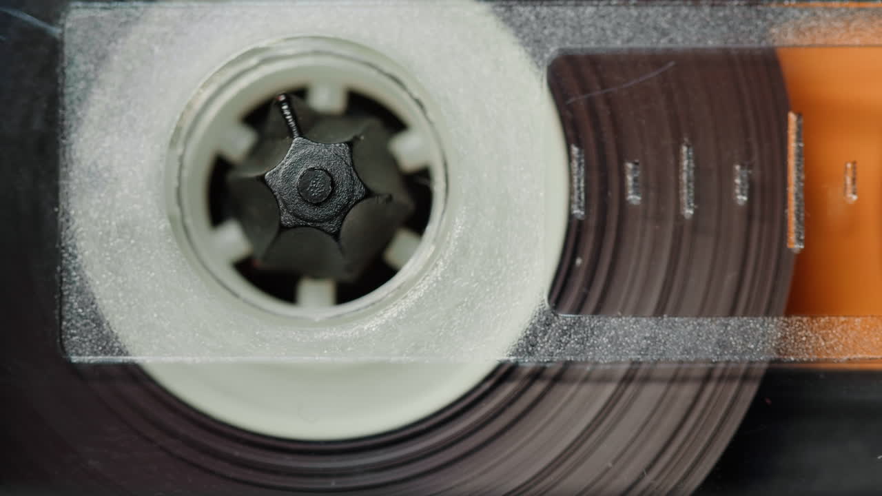 오디오 카세트 테이프의 클로즈업