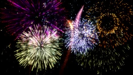 looping multicolored isolated fireworks grand finale