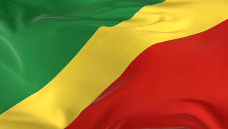 waving  looped flag as  background congo republic of the