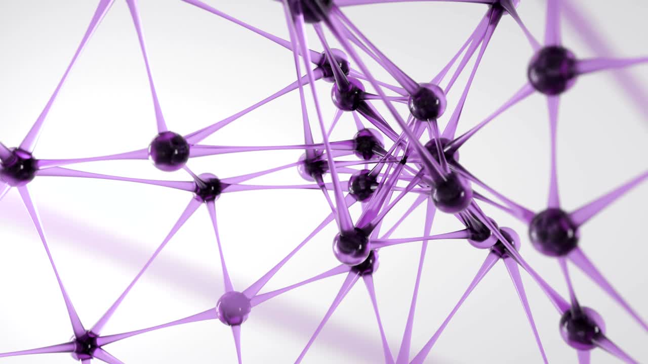 4 к абстрактные стеклянные молекулы.