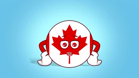 Cartoon Icon Flag Canada Speaker Speak with Face Animation with Alpha Matte