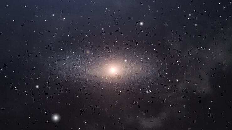 4k universe, galaxy and dust particles in space