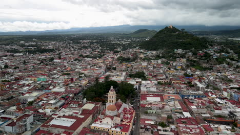 aerial view of popocatepetl temple in mexico