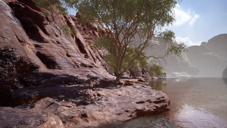 colorado river with gorgeous sandstone walls and canyons