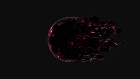 enigmatic black and red liquid sphere suspended in air