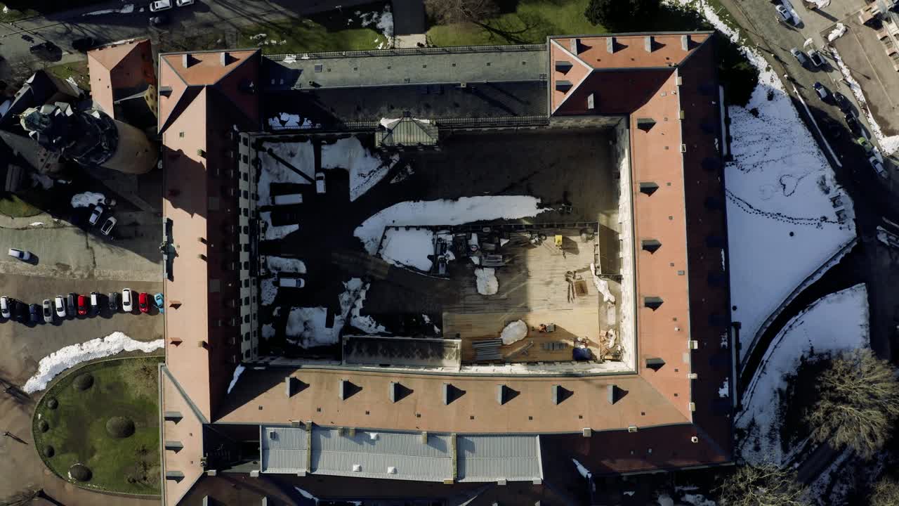 화창한 봄날 바이마르의 드론 항공 영상