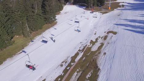 aerial ski lift and ski area view