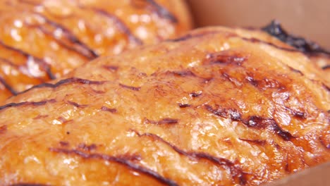 close up of glazed pastries