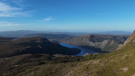 stunning aerial view of dove lake and cradle mountain in tasmania