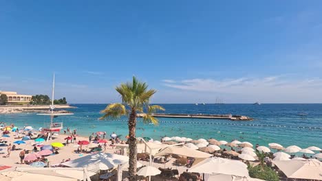 tourists enjoying a sunny beach day