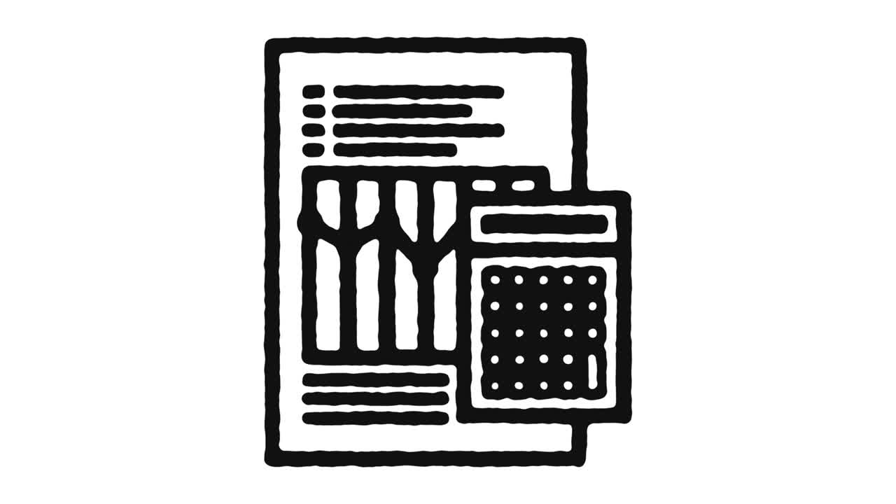 imágenes de animación de iconos de informes financieros y canal alfa