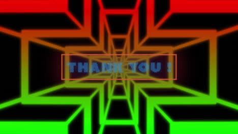 thank you text in center of colorful geometric pattern animation