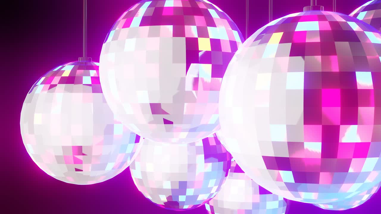 Palle da discoteca su sfondo nero