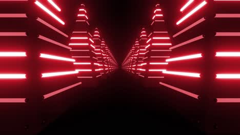 red neon glowing tunnel