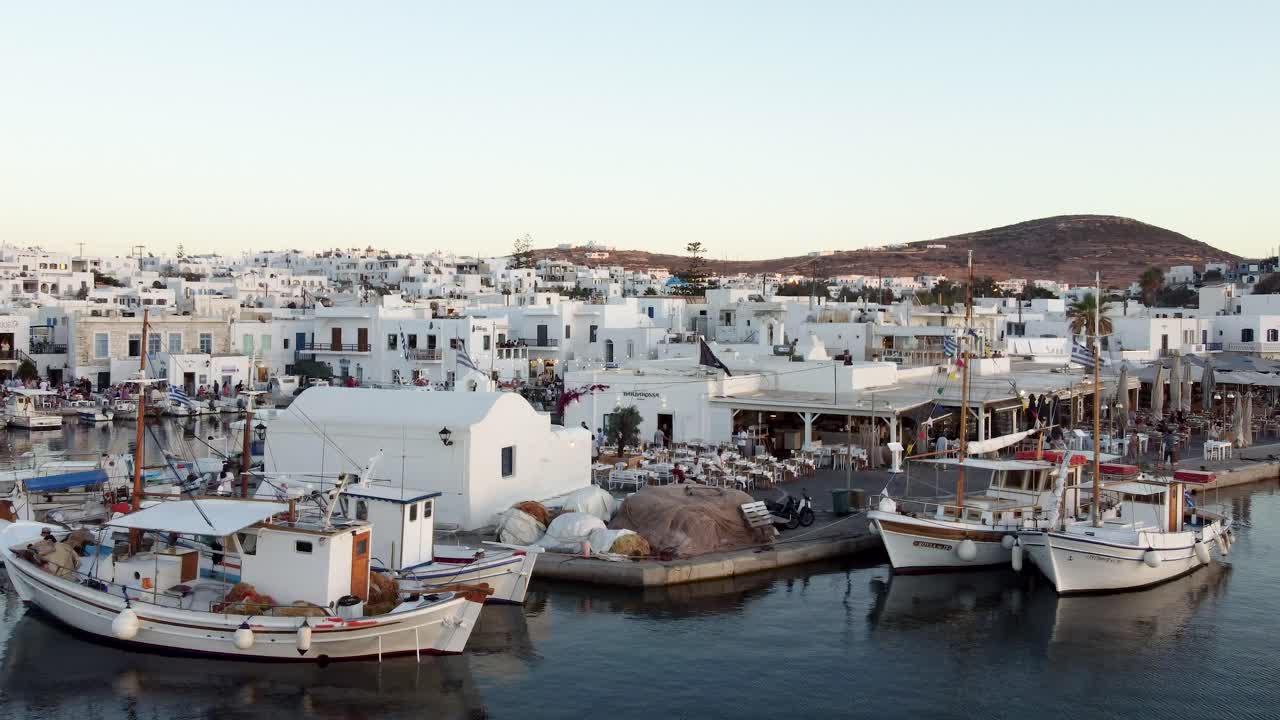 Aerial View of Naxos Harbor, Greece