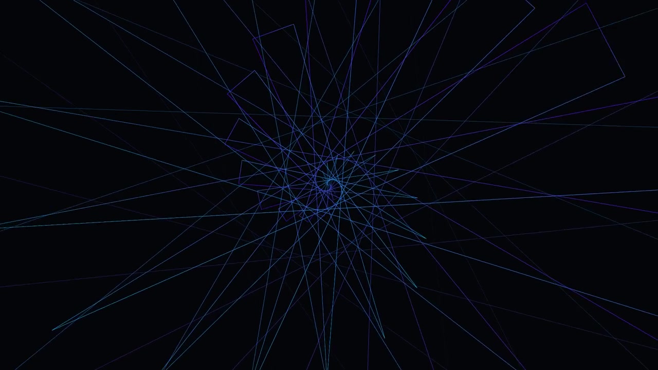 Abstract Geometric Spiral Animation with Rotating Blue Lines