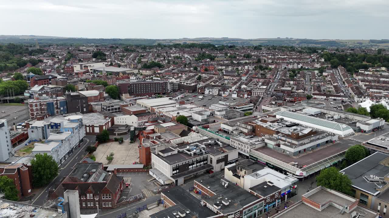 Swindon Town centre Wiltshire England drone,aerial