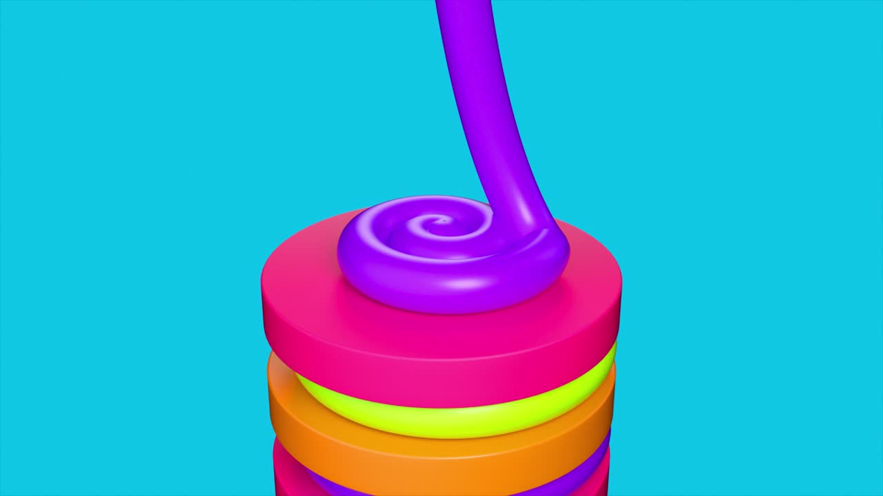 renderizaciones 3d abstractas coloridas de espirales líquidas