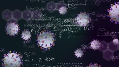 ecuaciones matemáticas contra las estructuras químicas y las células de covid-19