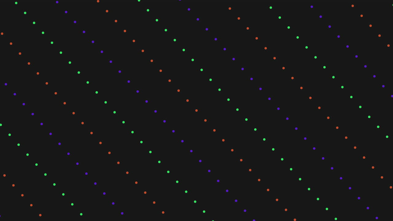 Vibrant grid of colorful dots on black background
