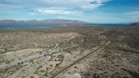 La-Magdalena,-Mulege,-Bahia-Concepcion,-Baja-California-Sur,-Mexico---Drone-Flying-Forward