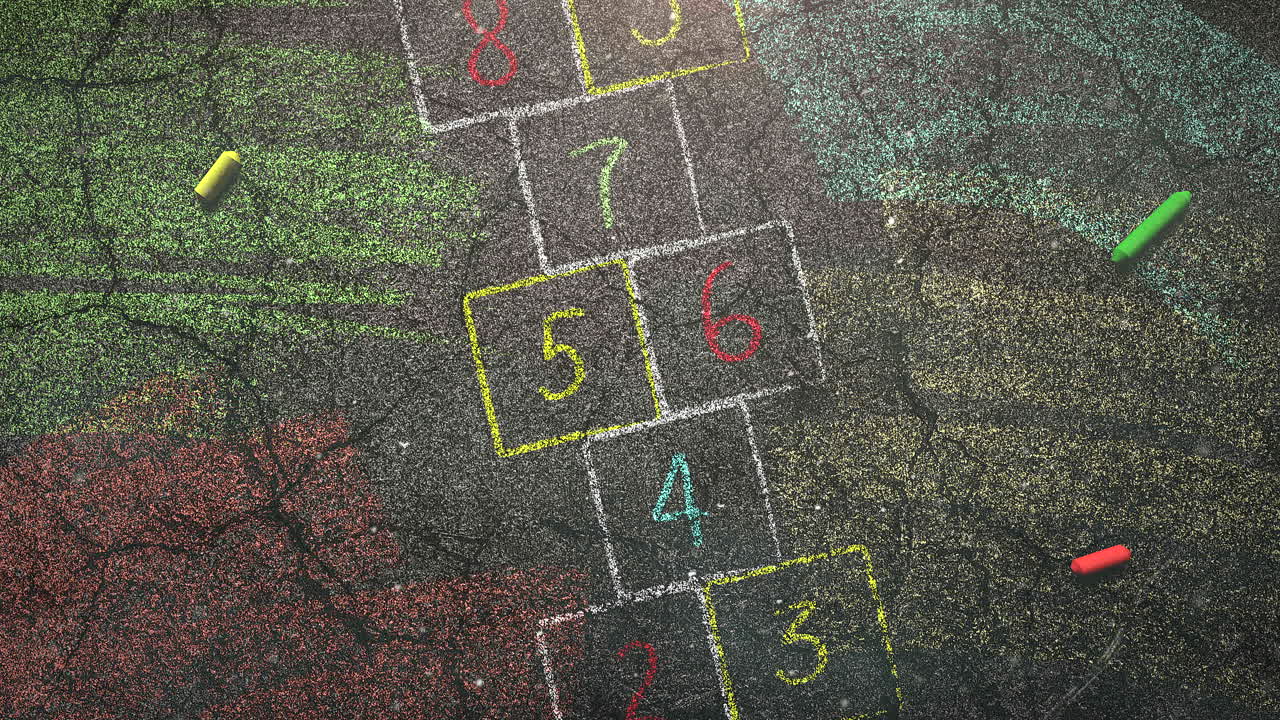 칠판 학교 배경에 근접 촬영 다채로운 분필