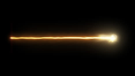 laser beam effect or super power energy line from left to right on black background