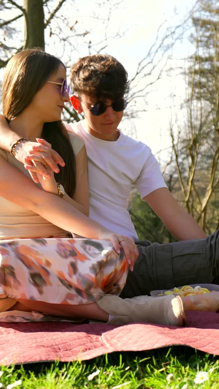 Couple Enjoying a Romantic Picnic in the Park