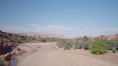 dry riverbed in a desert valley landscape