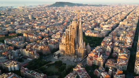 aerial view of sagrada familia cathedral. catalonia, spain