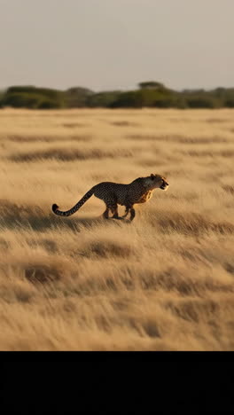 cheetah running in the savannah