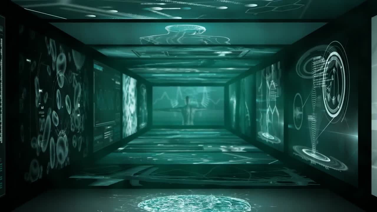 vídeo generado digitalmente del procesamiento de datos médicos