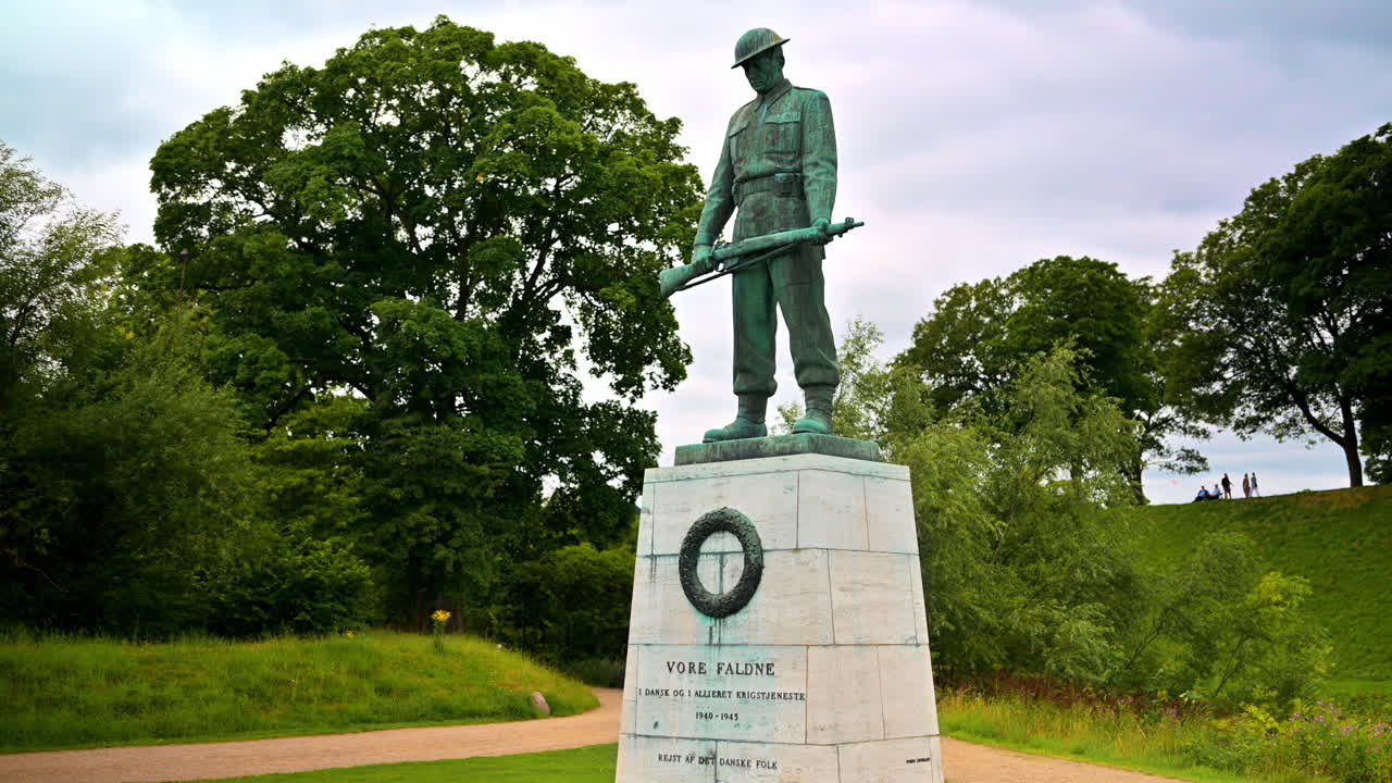 Our Fallen sculpture at the entrance to the Citadel in Copenhagen, Denmark