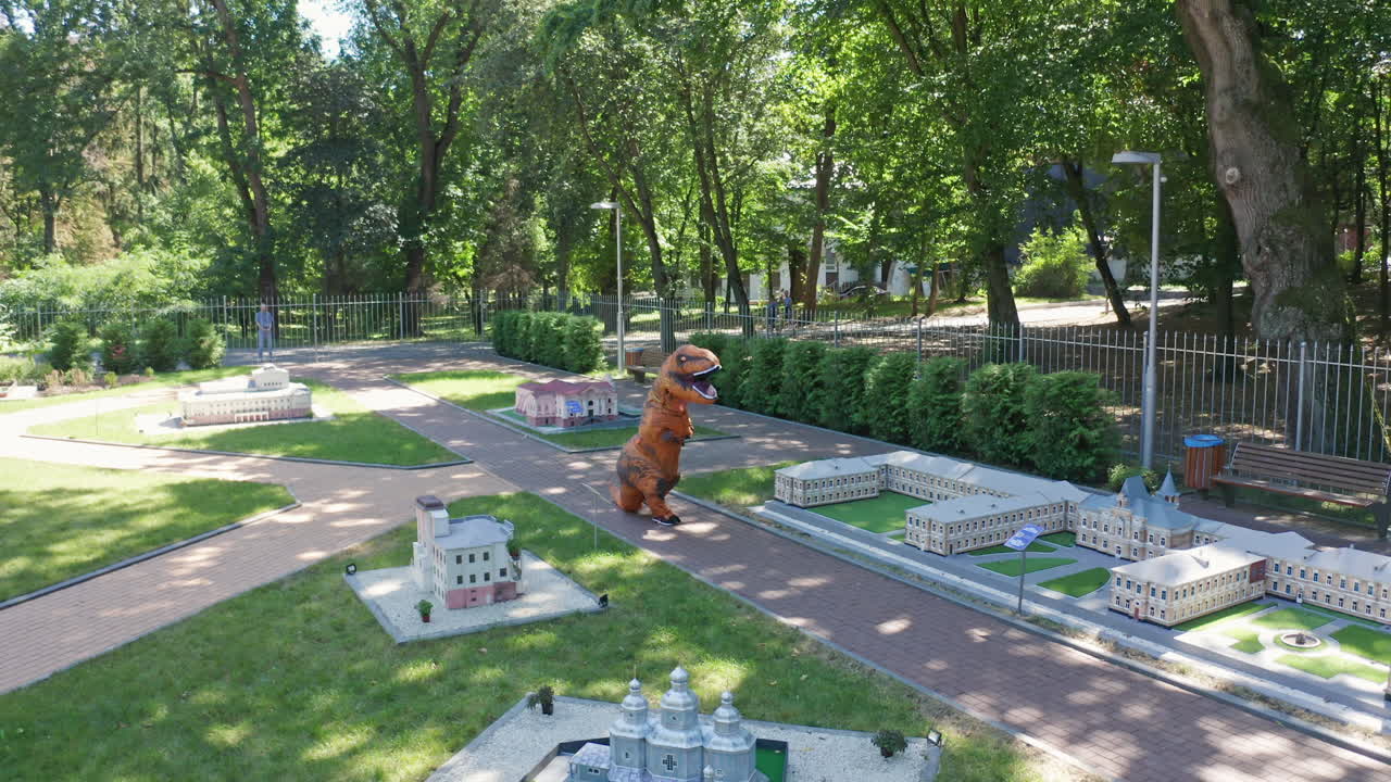 Dinosaur Costume in Miniature City Park