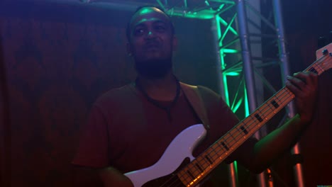 guitarist playing guitar on stage 4k