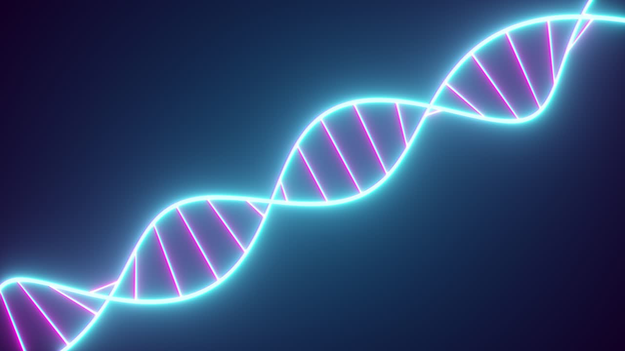 adn de doble hélice de neón brillante