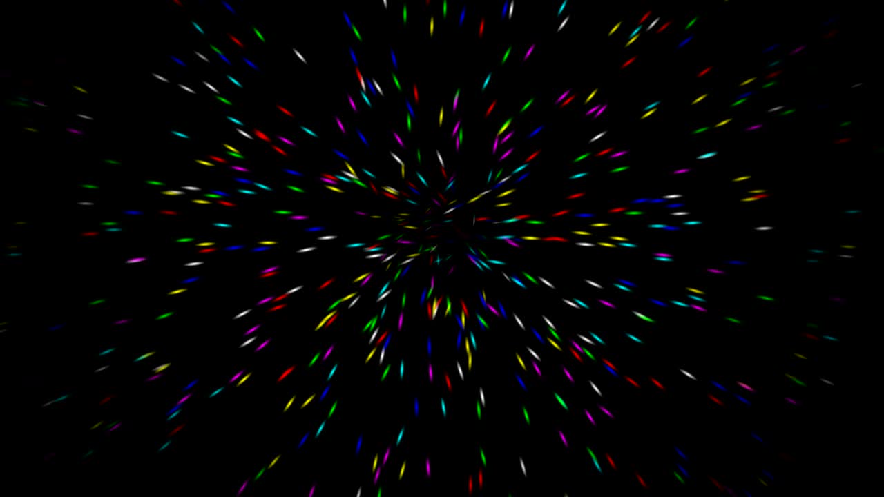 Magic color particles motion graphics with night background