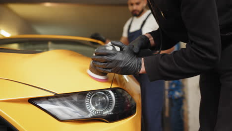 car detailing in garage