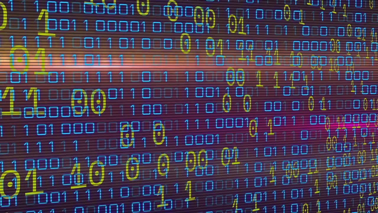 animación del procesamiento de datos sobre senderos de luz