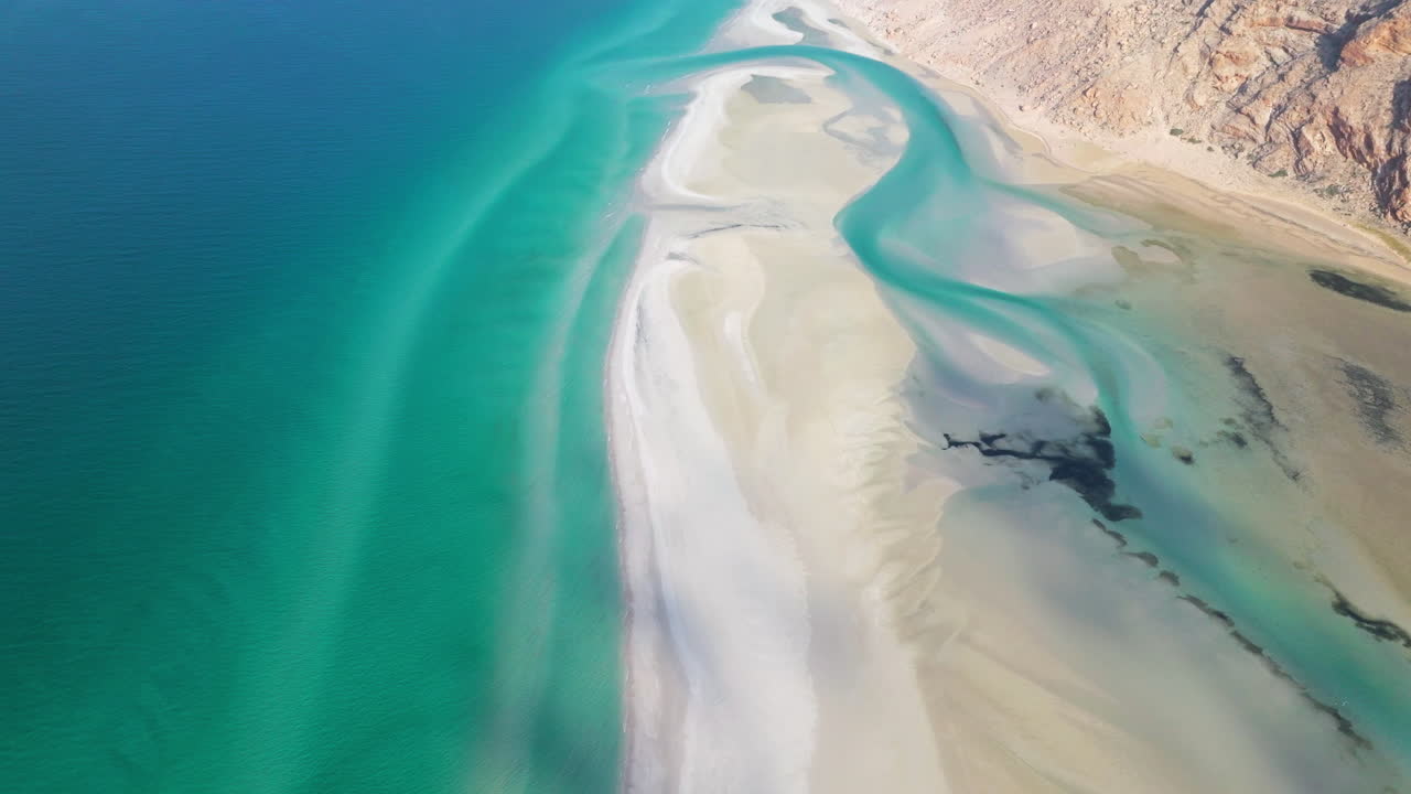Maleriske Detwah-lagune på Socotra-øen, Yemen - Droneoptagelse fra luften.