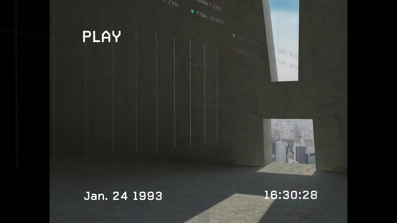 도시 풍경에 대한 간섭과 금융 데이터 처리의 애니메이션