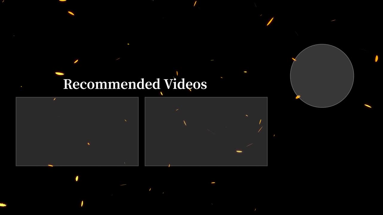 las partículas que caen de las plumas terminan la tarjeta terminan la pantalla gráficos de movimiento