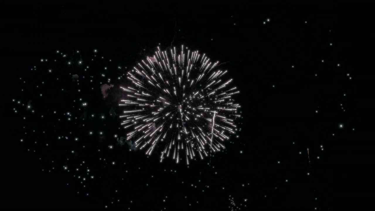 Veri fuochi d'artificio che esplodono nel cielo.