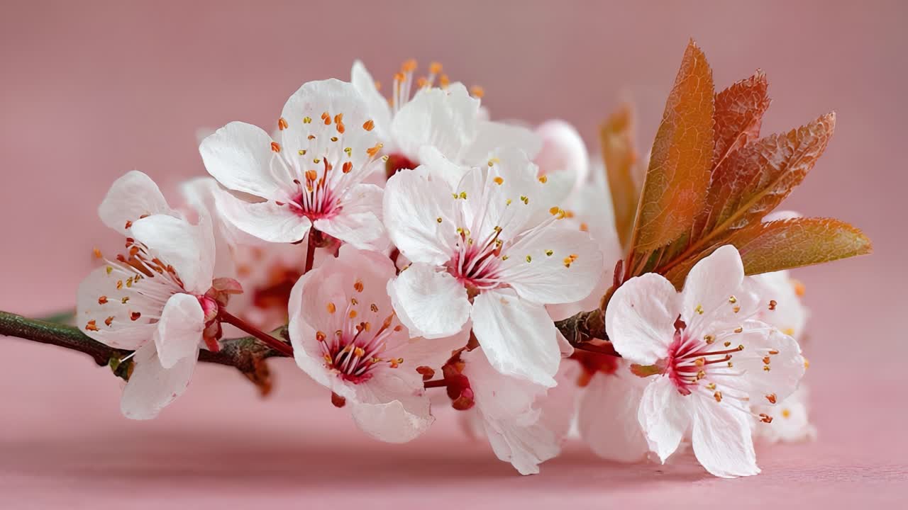 A Beautiful Display of Delicate Cherry Blossom Flowers with Soft Pink Background, Showcasing Nature's Elegance in Full Bloom for Springtime Serenity and Aesthetic Delight